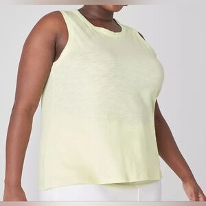 Lane Bryant Crew-Neck Tank Pale Lime Yellow 18/20